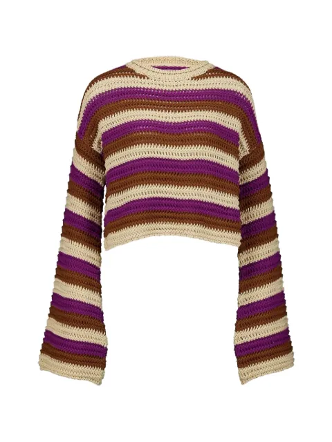 La DoubleJ bell-sleeve cropped sweater Purple PUL0142KNI104VA225WH04