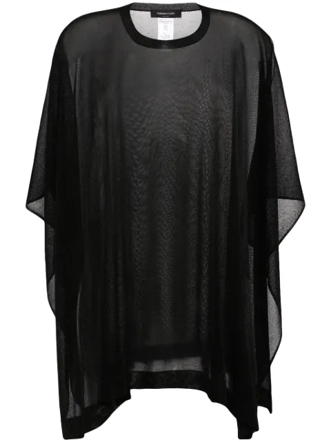 Fabiana Filippi semi-sheer knitted cape Black SAD264A712D6530000