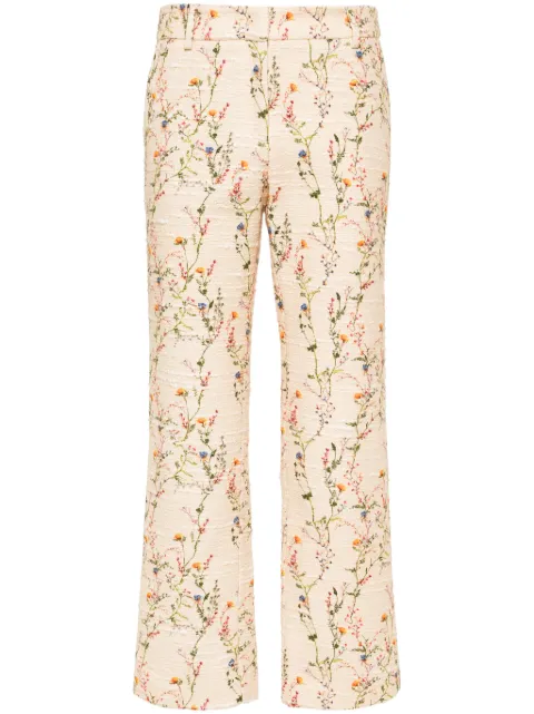 La DoubleJ 24/7 floral straight-leg trousers Neutrals TRO0069COT051PRI01WH03