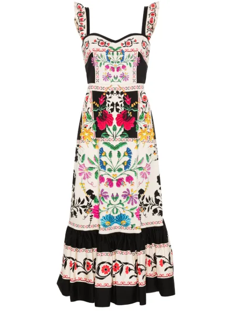 La DoubleJ Gingerbread floral maxi dress Neutrals DRE0672COT037PLA04WH04