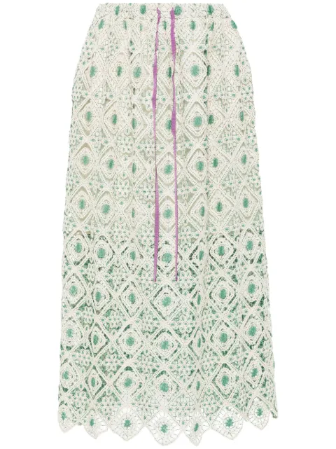 La DoubleJ macramé midi skirt Neutrals SKI0098JCQ078AGU01WH03