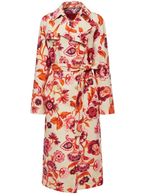 La DoubleJ floral-print cotton trench coat Neutrals JAC0054COT050HOT01WH03