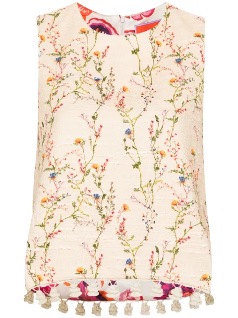La DoubleJ La Scala floral top Neutrals TOP0128COT051PRI01WH03