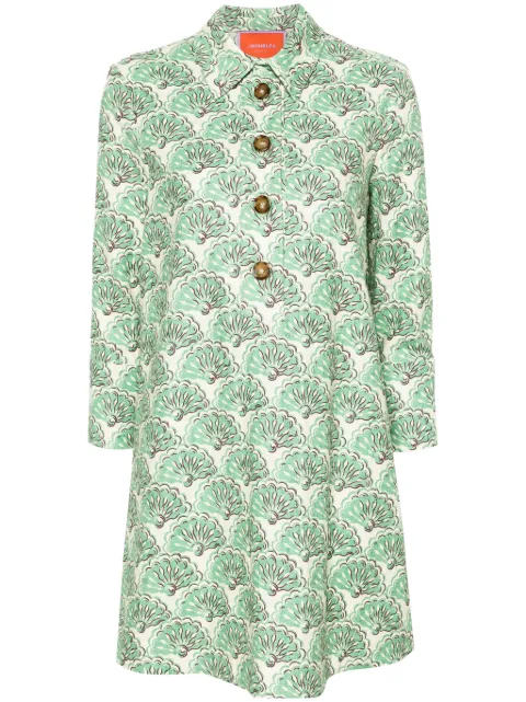 La DoubleJ Artemis Fans-jacquard minidress Green DRE0180COT005FAN01GR11
