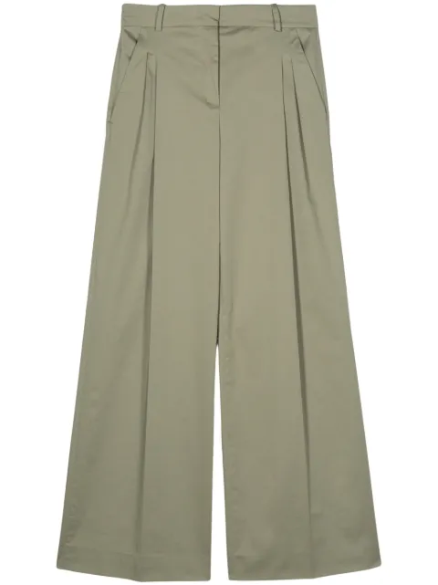 Kiton poplin wide-leg trousers Green D56117K0922C0