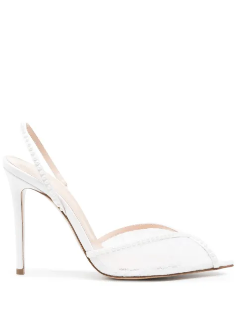 Andrea Wazen Katy 105mm slingback pumps White KATSL105LSPWHI