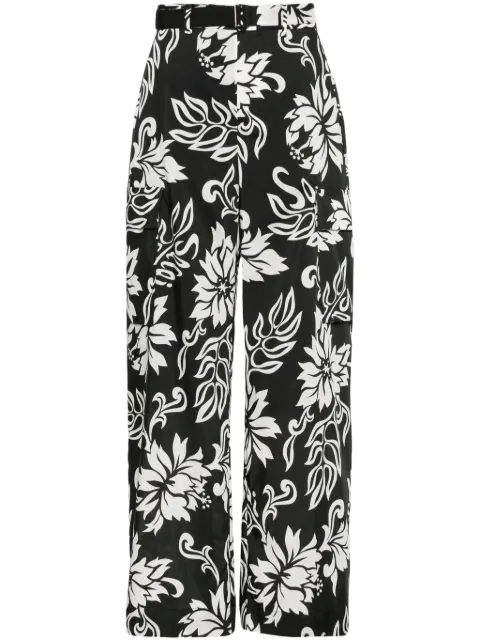 sacai floral-print palazzo trousers Black 2407056