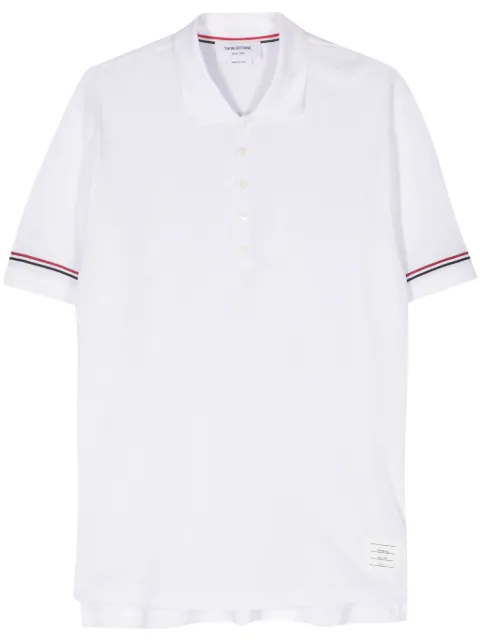 Thom Browne RWB-stripe fine-knit polo shirt White MJP193AJ0129100