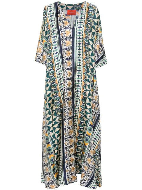 La DoubleJ Muumuu geometric silk dress Neutrals DRE0308SIL001REA02WH03