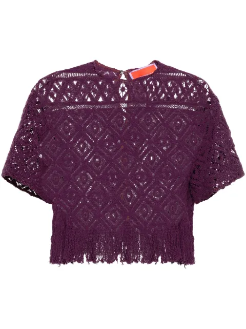 La DoubleJ Lacey La Scala fringed top Purple TSH0043JCQ080PLA03PU01