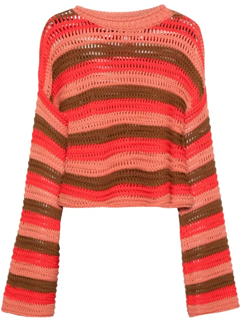 La DoubleJ bell-sleeve striped jumper Red PUL0142KNI104VA224RE01