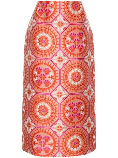 La DoubleJ patterned-jacquard midi pencil skirt Neutrals SKI0011JCQ074SUN01OR02