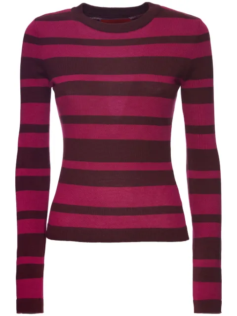 La DoubleJ fine-knit striped jumper Purple PUL0118KNI106VA236PI03