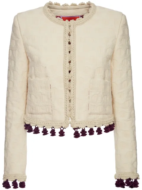 La DoubleJ Bijoux embroidered cropped jacket Neutrals JAC0094JCQ076CRA01WH03