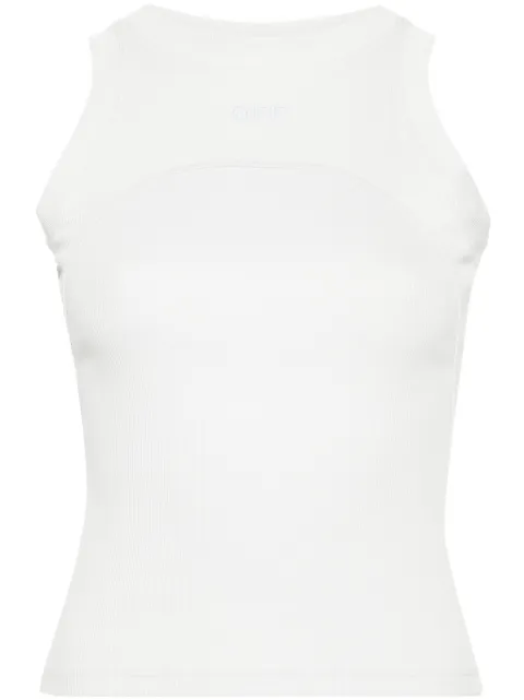 Off-White logo-embroidered top Grey OWAD236S24JER0014040