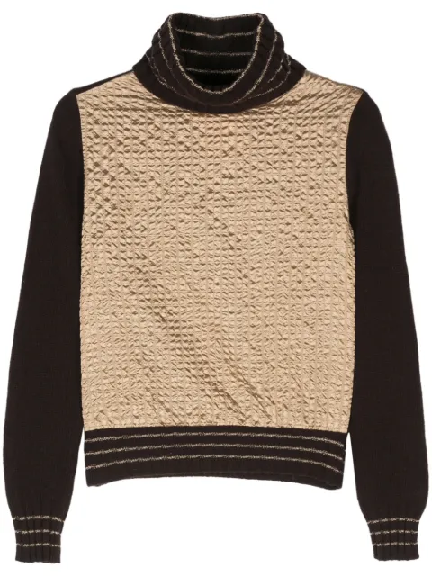 Versace Pre-Owned 2000s logo-patch sweater Brown VER350CAC