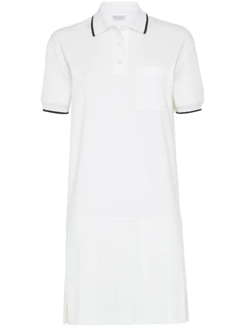 Brunello Cucinelli stripe-tipping cotton minidress White ML824AEN42C159