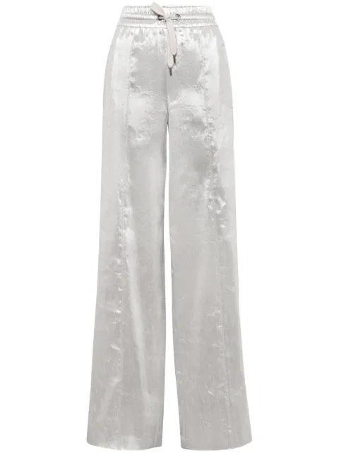 Brunello Cucinelli metallic wide-leg trousers Grey ML155P8538C281