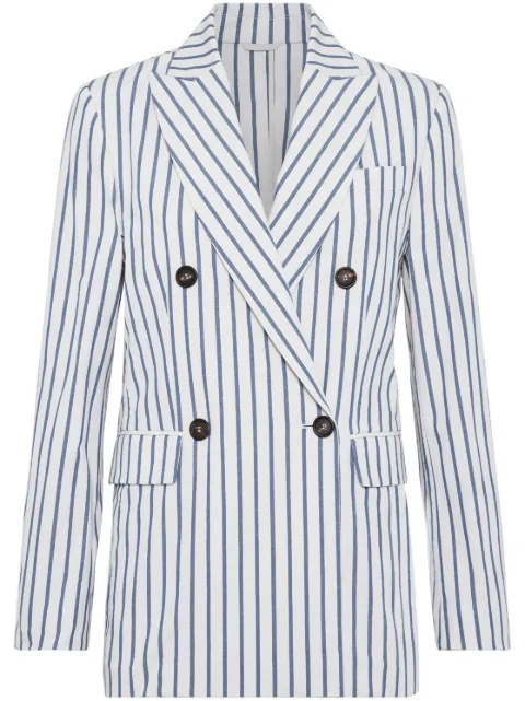 Brunello Cucinelli striped double-breasted blazer White MH5642455C004