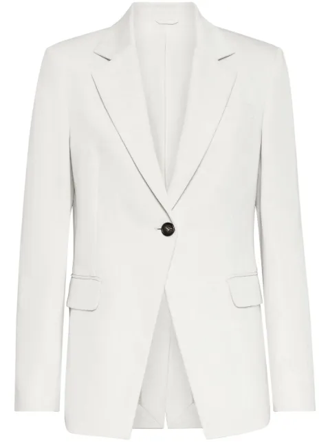 Brunello Cucinelli gabardine-weave single-breasted blazer White MH5612033C455