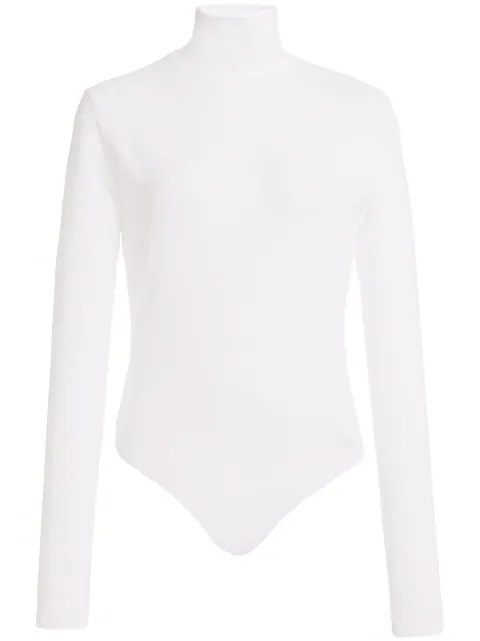 Another Tomorrow roll-neck long-sleeve bodysuit White A020CT001TC