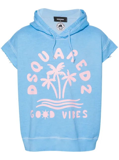 DSQUARED2 Adriana short-sleeve hoodie Blue S71GU0650S25539