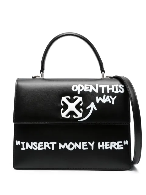 Off-White Jitney 1.4 leather tote bag Black OWNP061C99LEA0011001