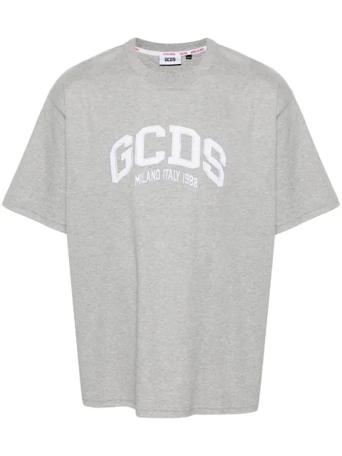 GCDS logo-patch cotton T-shirt Grey A1OM2304JB991