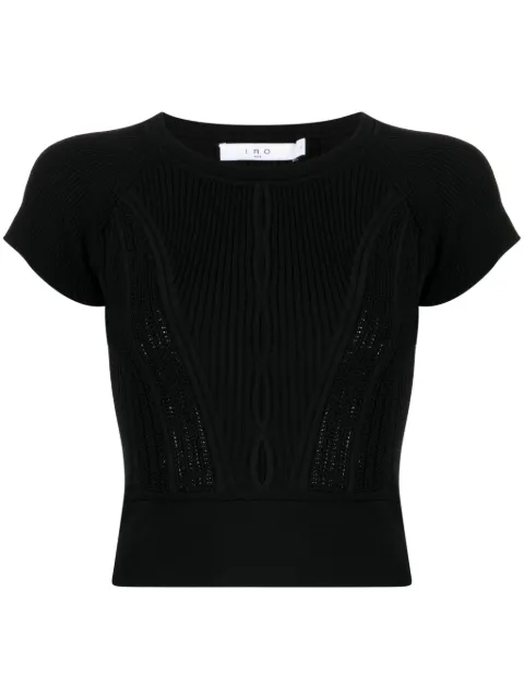 IRO cut-out ribbed top Black 24SWP12NABI