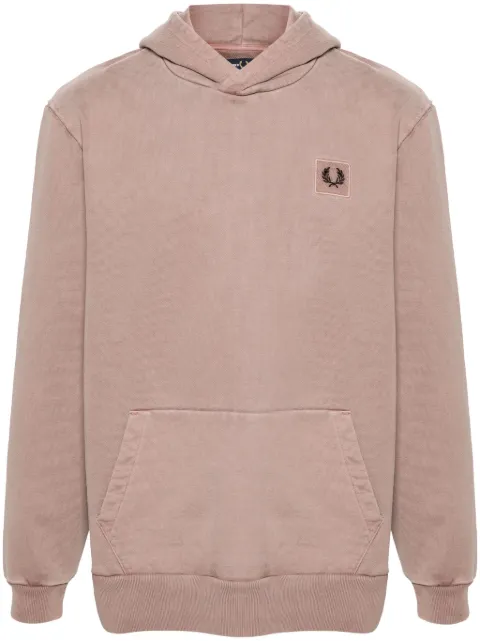 Fred Perry logo-appliqué hoodie Pink M6673