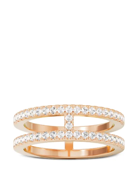 APM Monaco double line pavé ring Pink P22677OX