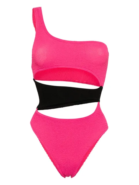 Bond-eye Splice cut-out smocked swimsuit Pink BOUND472ER