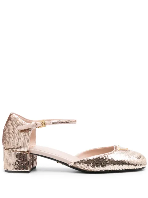 Prada 35mm sequined pumps Pink 1I357NFD035959