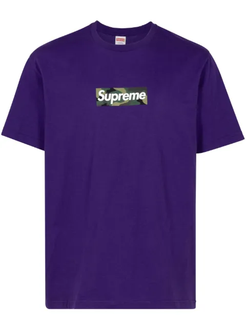 Supreme box logo cotton T-shirt Purple SU100191