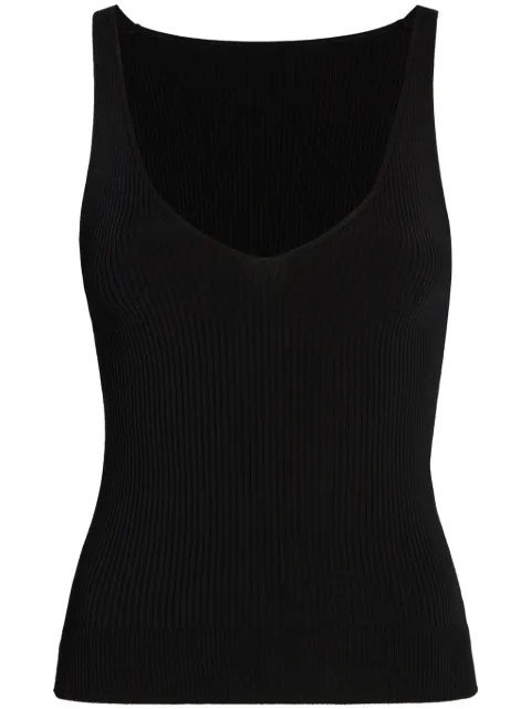 Another Tomorrow ribbed-knit tank top Black A120KT002VI