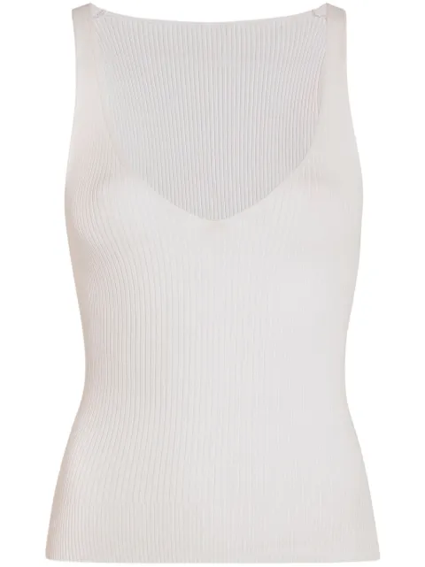 Another Tomorrow ribbed-knit tank top White A120KT002VI