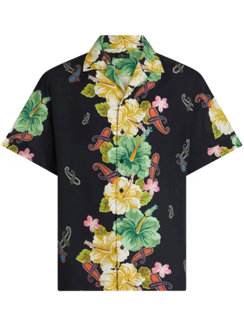 ETRO floral-print cotton shirt Black MRIC0013AT074