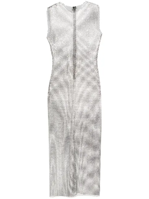 Philosophy Di Lorenzo Serafini rhinestone-embellished mesh maxi dress Metallic J04630724