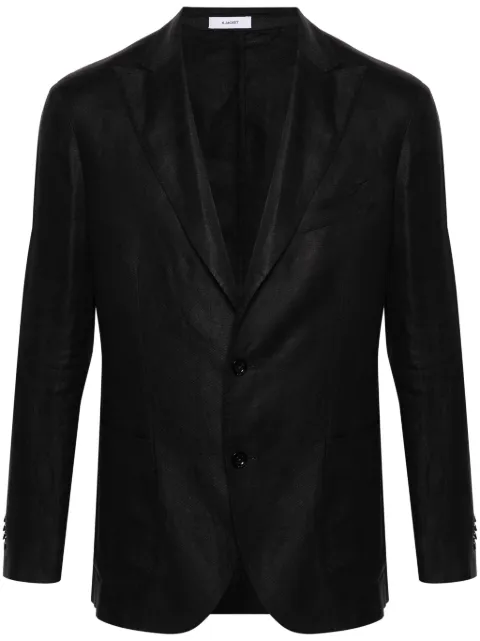 Boglioli single-breasted linen blazer Blue N6302EWSB4114