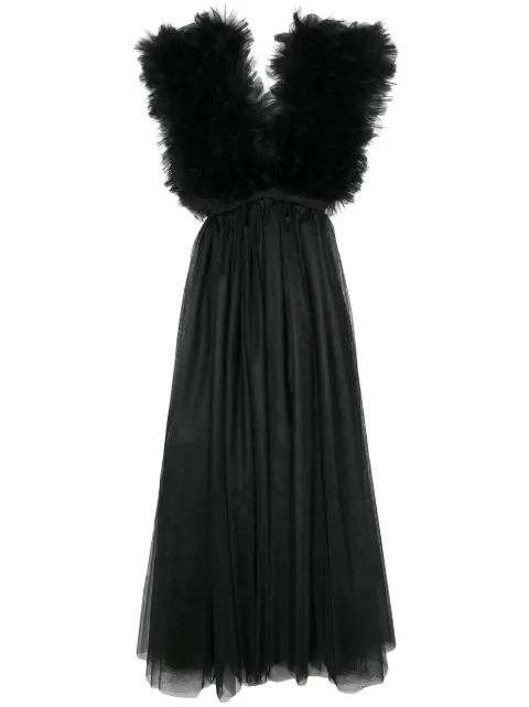 Alchemy x Lia Aram tulle maxi dress Black LIA636