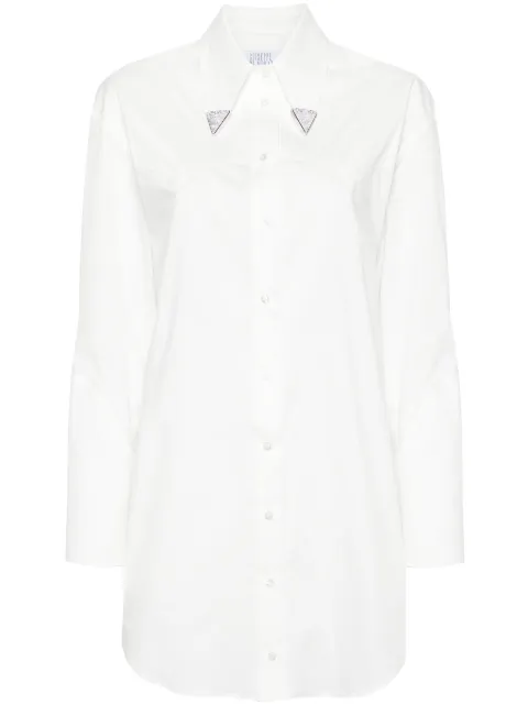 Giuseppe Di Morabito metal-tips mini shirtdress White PSDR349V02277
