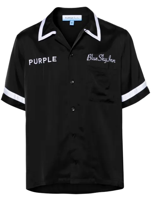 Purple Brand x Blue Sky Inn embroidered shirt Black P355PBBB824