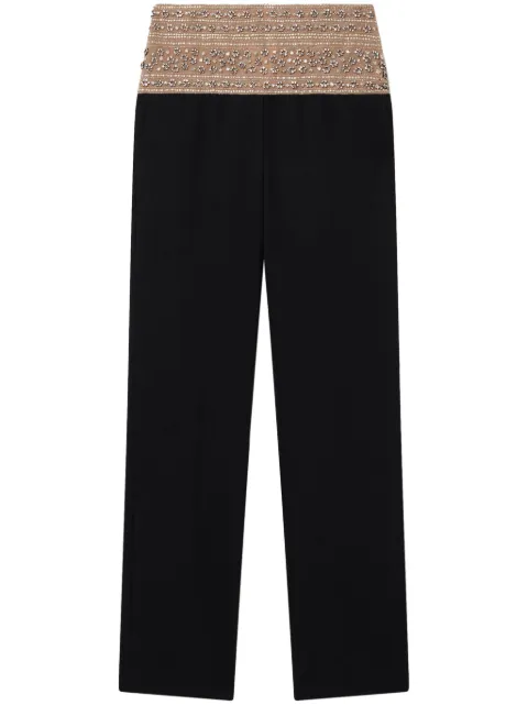 Stella McCartney crystal-embellished wool trousers Black 6401953DU655