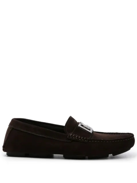 Dolce & Gabbana logo-plaque suede loafers Brown A50598AT441