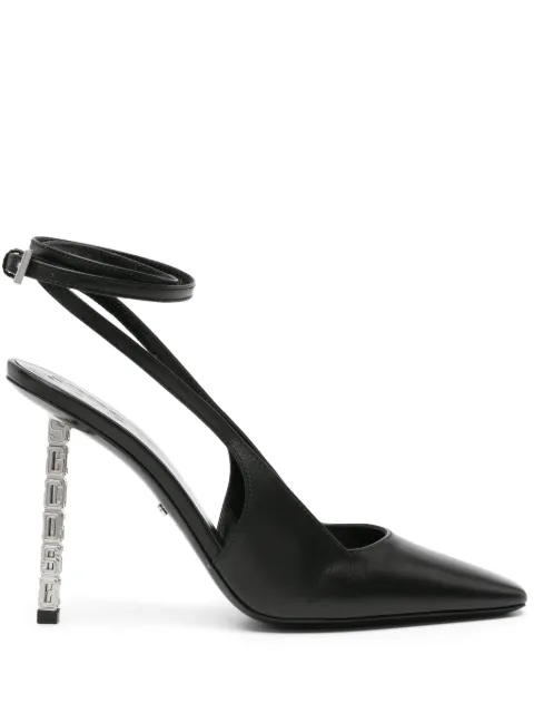 GCDS 120mm slingback leather pumps Black A1CW4806AA7