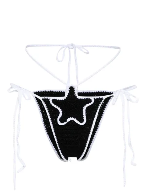 GCDS star-patch crochet bikini bottoms Black A1CW3410KD1