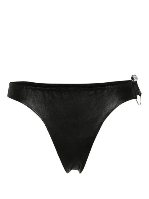 GCDS logo-plaque leather briefs Black A1CW3700LA2