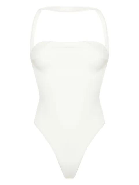 GCDS Couture halterneck swimsuit White A1CW3502TC0