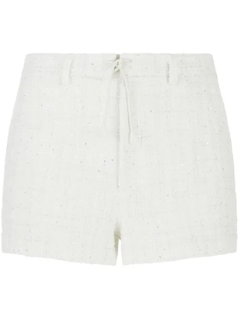 GCDS sequin-embellished tweed shorts White A1CM3100TA2