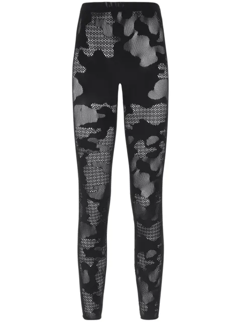 GCDS camouflage-pattern mesh leggings Black A1CW3000JA1